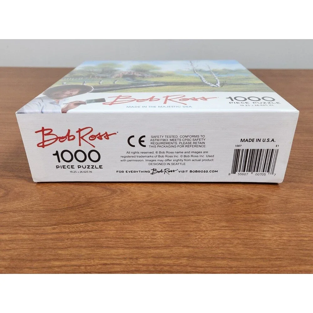 Big G Creative Bob Ross Roadside Barn 1000 Piece Jigsaw Puzzle Brand New